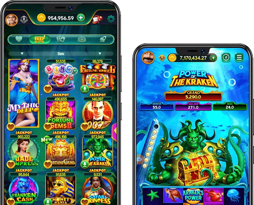 Hình ảnh nhiều máy đánh bạc và biểu tượng jackpot