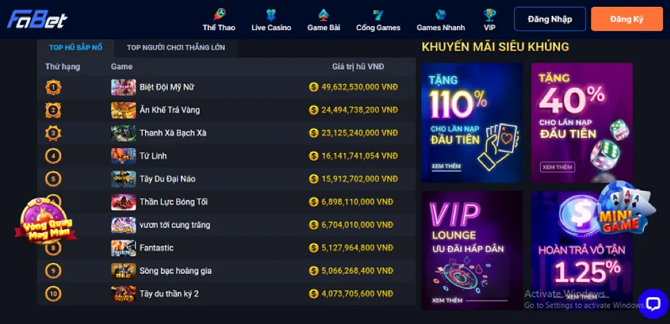 Ưu đãi VIP 32win2